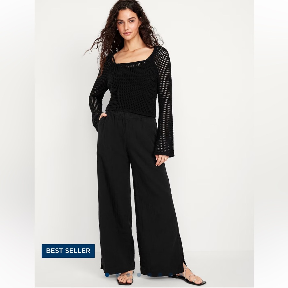 Old Navy High-Waisted Crinkle Gauze Super Wide-Leg Pants